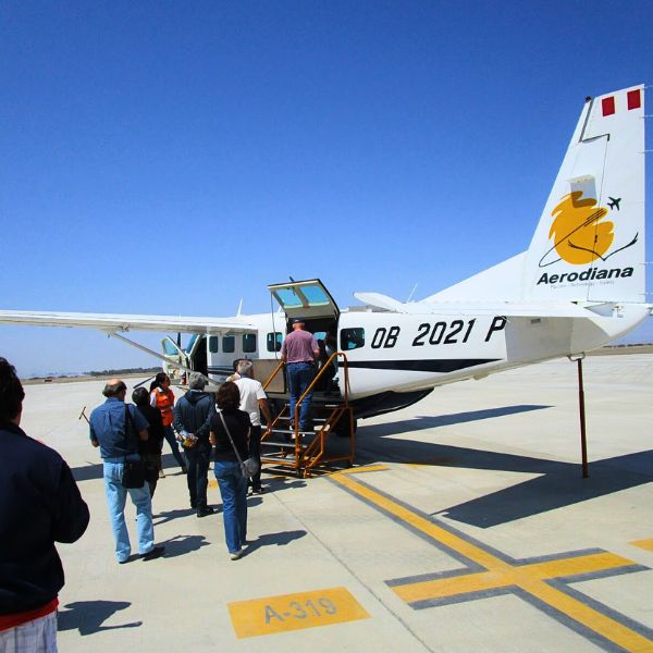 Cessna Grand Caravan at Pisco Airport Cessna Grand Caravan at Pisco Airport ready to take off over the Nazca Lines desert.