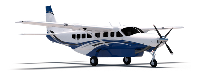 Cessna Grand Caravan am Flughafen Pisco Cessna Grand Caravan für zwölf Passagiere auf dem Vorfeld des Flughafens Pisco