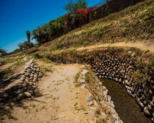 Stone-lined canal of Cantayo aqueducts.